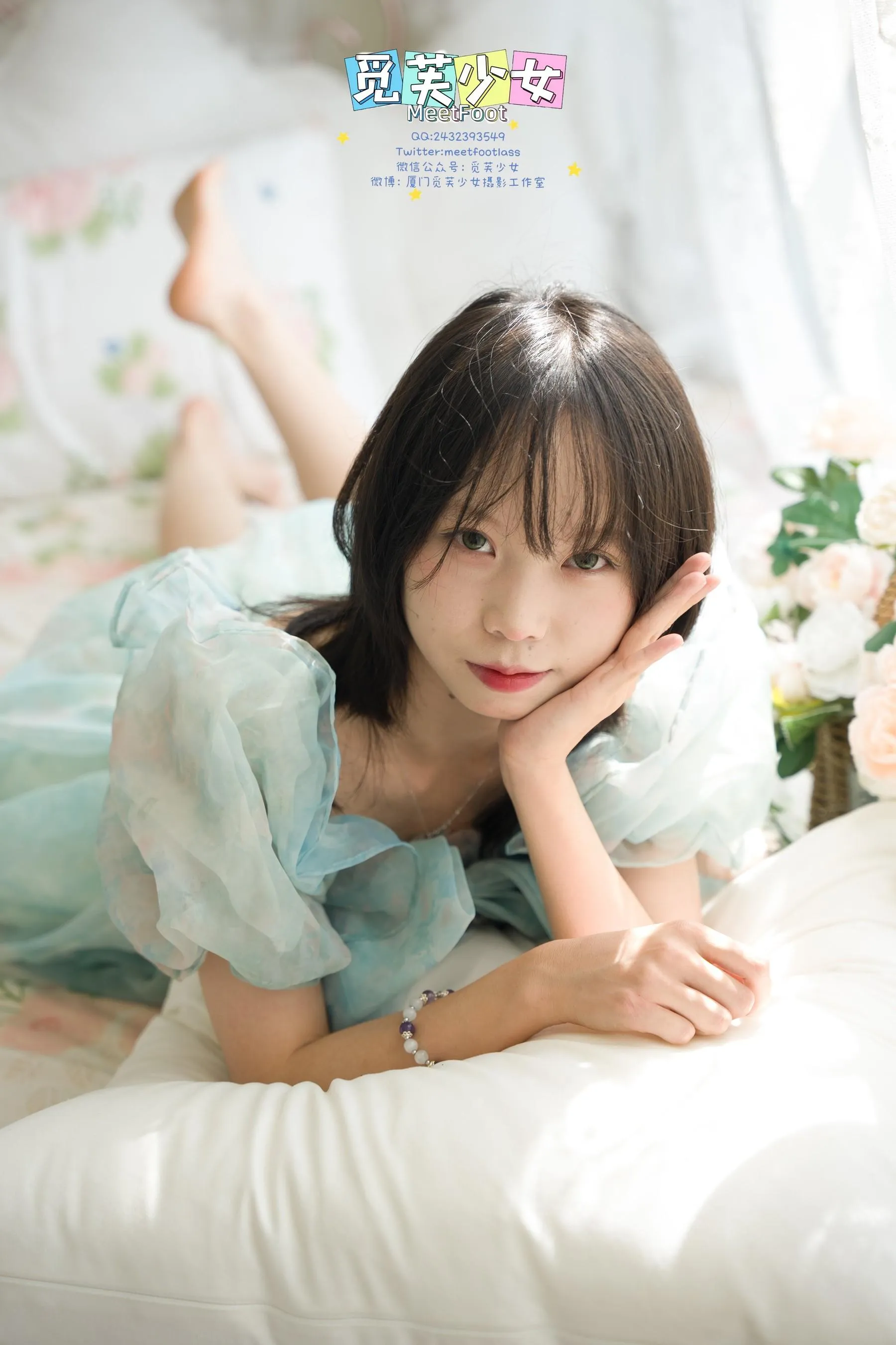 觅芙少女 NO.033 小婉-一袭蓝色纱裙构筑今晚浪漫的梦境-PIC [249P]插图